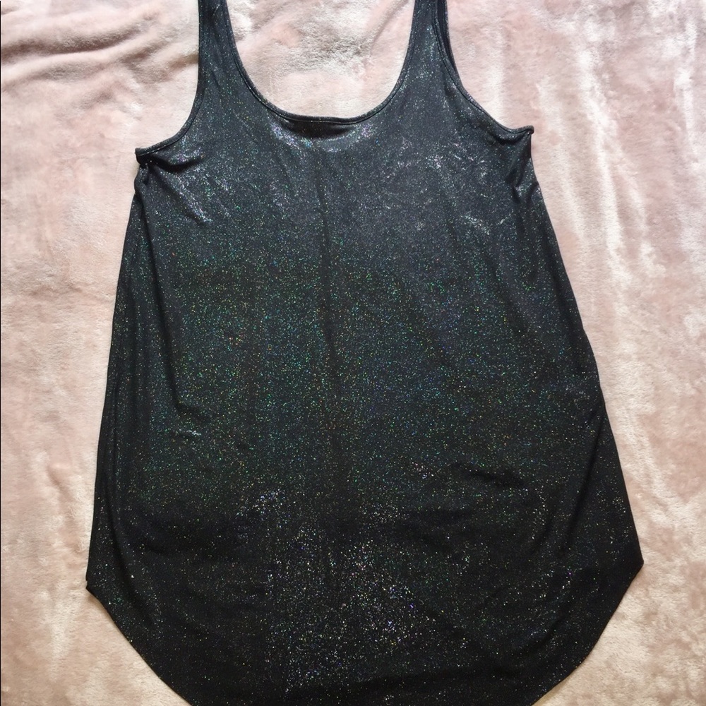 Black Tank with Rainbow Sparkles